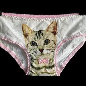 Beautiful 3D printed woman Cotton Kitty Panties. Sweet like Hello Kitty. NWT
